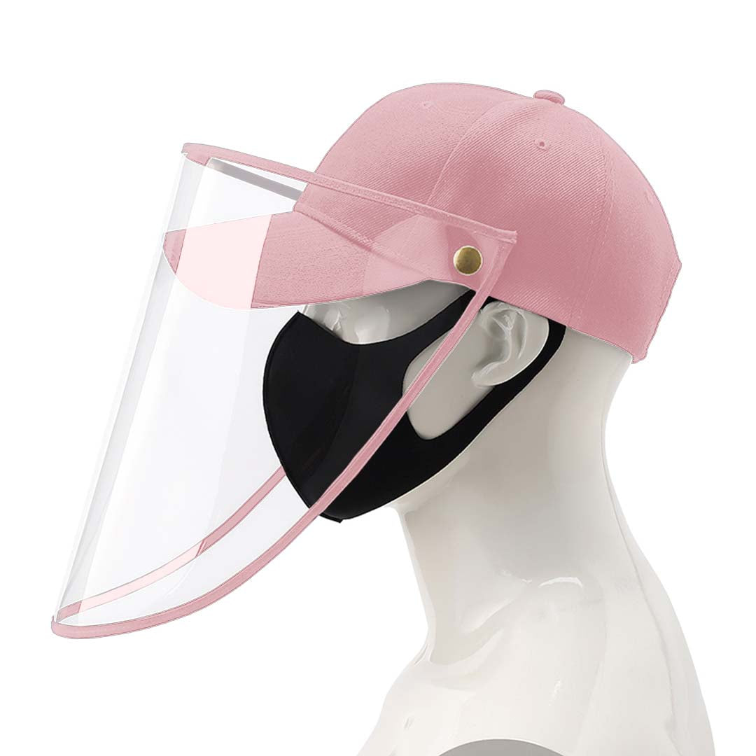 Outdoor Protection Hat Anti-Fog Pollution Dust Protective Cap Full Face HD Shield Cover Kids Pink LUZ-HatKidsPNK