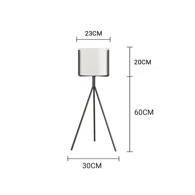 SOGA 4X 80cm Tripod Flower Pot Plant Stand with White Flowerpot Holder Rack Indoor Display • LUZ-FPotH82WHTX4