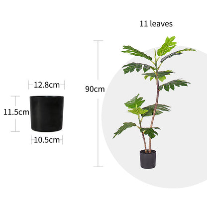 SOGA 4X 90cm 2-Trunk Artificial Natural Green Split-Leaf Philodendron Tree Fake Tropical Indoor Plant Home Office Decor • LUZ-APlant90122QX4