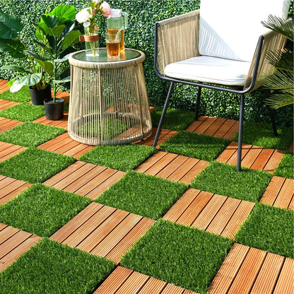SOGA 2X 11 pcs Coffee DIY Wooden Composite Decking Tiles Garden Outdoor Backyard Flooring Home Decor • LUZ-Deck7005X2