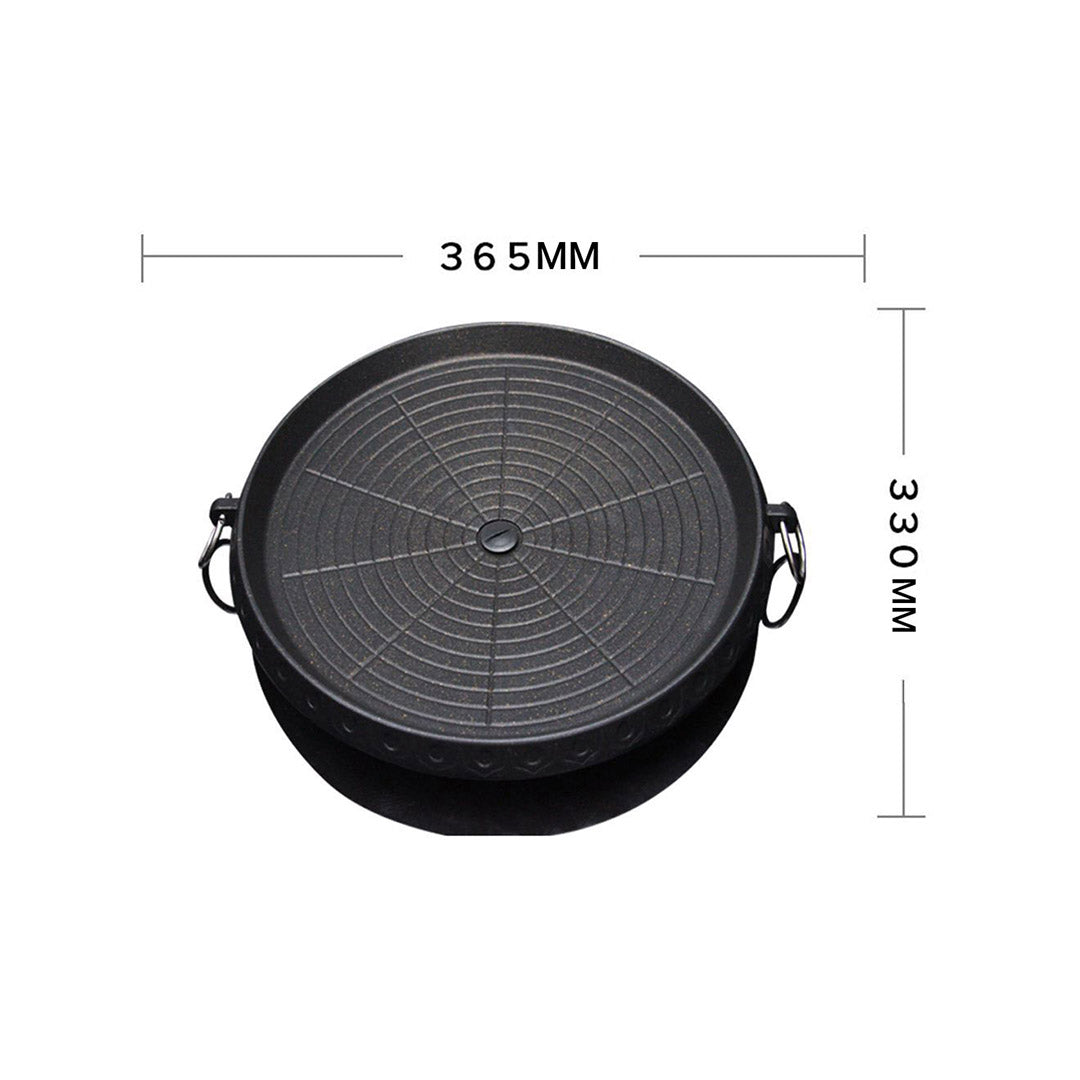SOGA Portable Korean BBQ Butane Gas Stove Stone Grill Plate Non Stick Coated Round • LUZ-StoneBBQPlateRound
