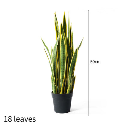 SOGA 4X 50cm Artificial Indoor Yellow Edge Tiger Piran Fake Decoration Tree Flower Pot Plant • LUZ-APlantFH0119YX4