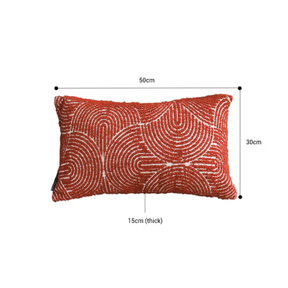 SOGA 2X 30cm Cinnabar Pillow Perfect Burnt Indoor/Outdoor Corded Throw Red Set Lumbar Throw Pillow • LUZ-FrenchCushion219X2