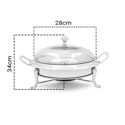 SOGA Stainless Steel Round Buffet Chafing Dish Cater Food Warmer Chafer with Glass Top Lid • LUZ-ChafingDishSoupSilver