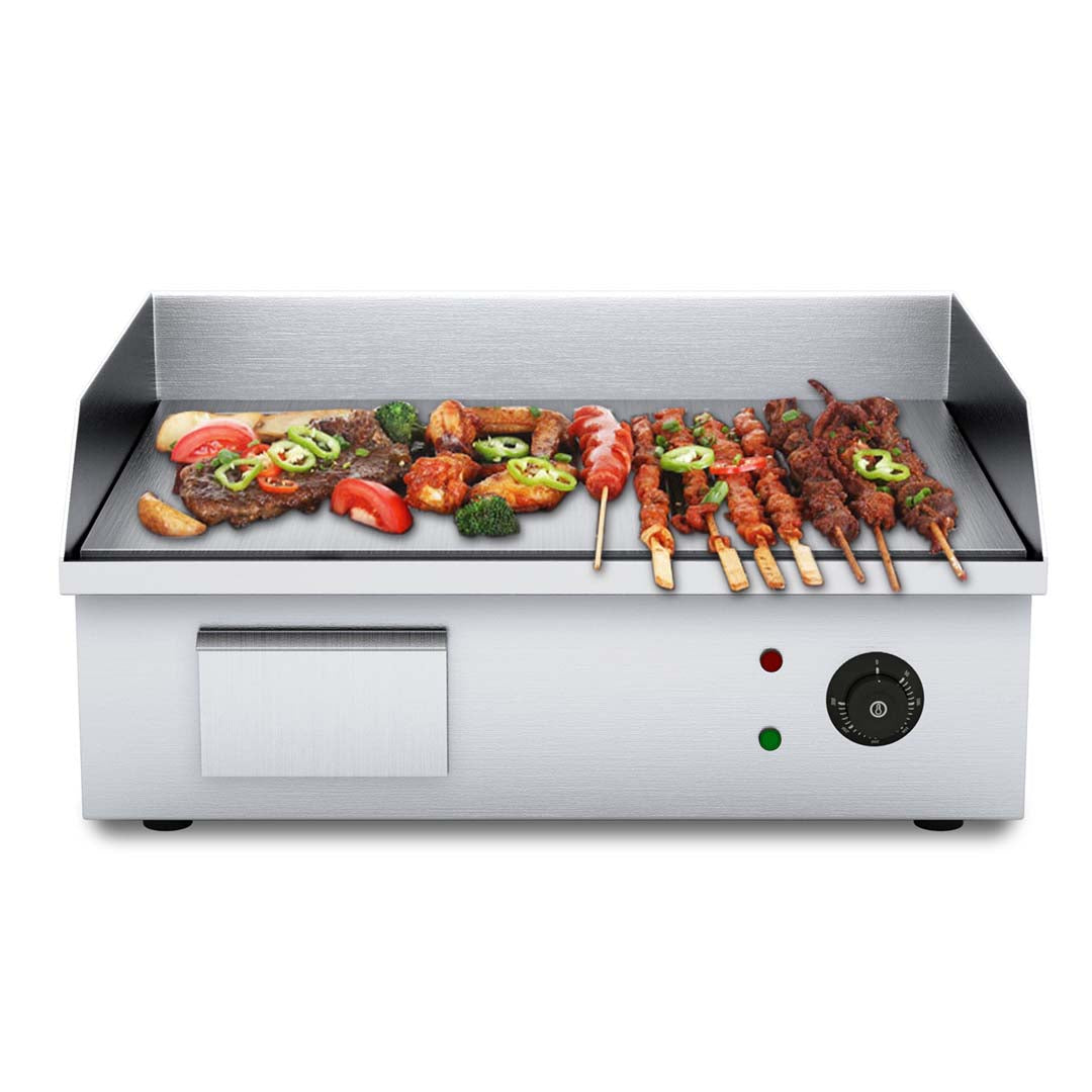 SOGA Electric Stainless Steel Flat Griddle Grill BBQ Hot Plate 2200W 56*48*23cm • LUZ-Griddle818-10