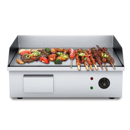 SOGA Electric Stainless Steel Flat Griddle Grill BBQ Hot Plate 2200W 56*48*23cm • LUZ-Griddle818-10