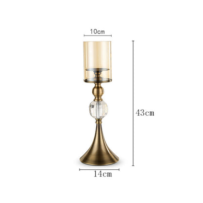 SOGA 43cm Glass Candle Holder Candle Stand Glass/Metal • LUZ-CandleStickBLarge
