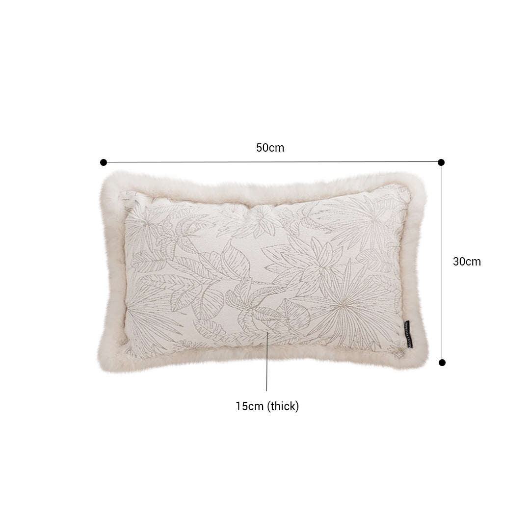 SOGA 2X 30cm Romantic French Mosley Jacquard Pillow French Jungle Jacquard Raw Edge Waist Throw  Pillow • LUZ-FrenchCushion226X2