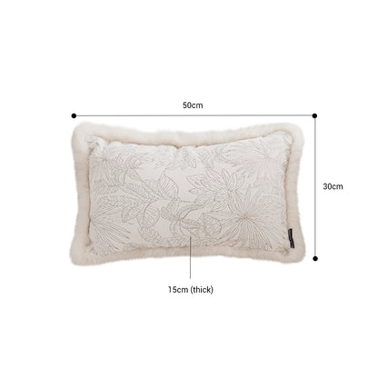 SOGA 2X 30cm Romantic French Mosley Jacquard Pillow French Jungle Jacquard Raw Edge Waist Throw  Pillow • LUZ-FrenchCushion226X2