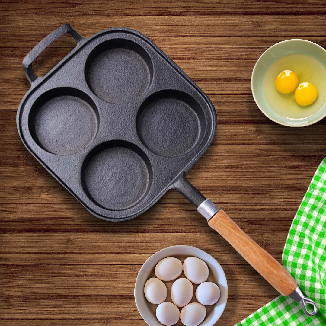 SOGA 4 Mold Cast Iron Breakfast Fried Egg Pancake Omelette Fry Pan • LUZ-ZPaiB6
