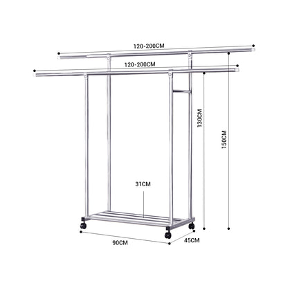 SOGA 120cm Stainless Steel Floor-Standing Clothes Rack - Durable and Space-Saving Laundry Organizer • LUZ-BSXG2530