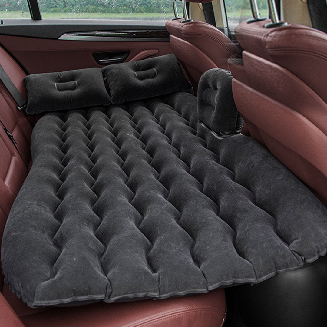 SOGA Black Ripple Inflatable Car Mattress Portable Camping Air Bed Travel Sleeping Kit Essentials • LUZ-CarMat005