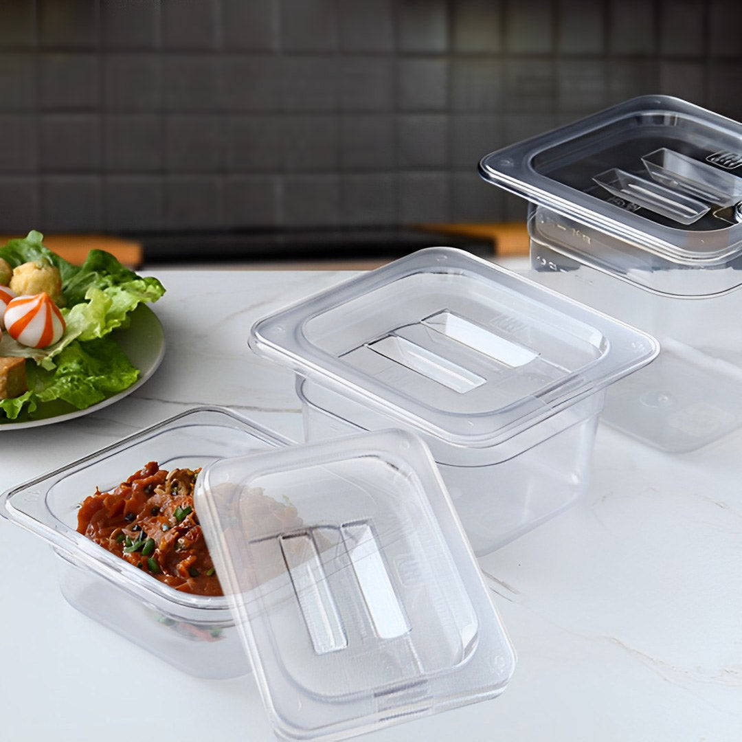 SOGA Clear Gastronorm 1/6 GN Lid Food Tray Top Cover Bundle of 4 • LUZ-VICLid16X4
