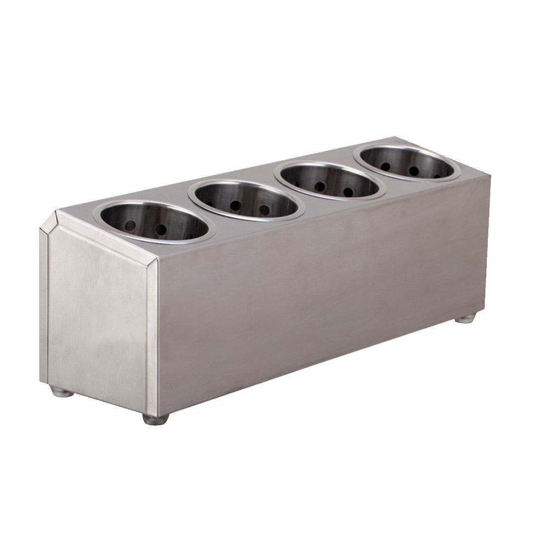 SOGA 2X 18/10 Stainless Steel Commercial Conical Utensils Cutlery Holder with 4 Holes • LUZ-CutleryHolder4602X2