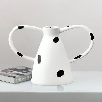 SOGA 2X 23.5x11cm Ornament Vase with Polka Dot Handicraft Decorations in Living Room Home Decor • LUZ-Ornament2918X2