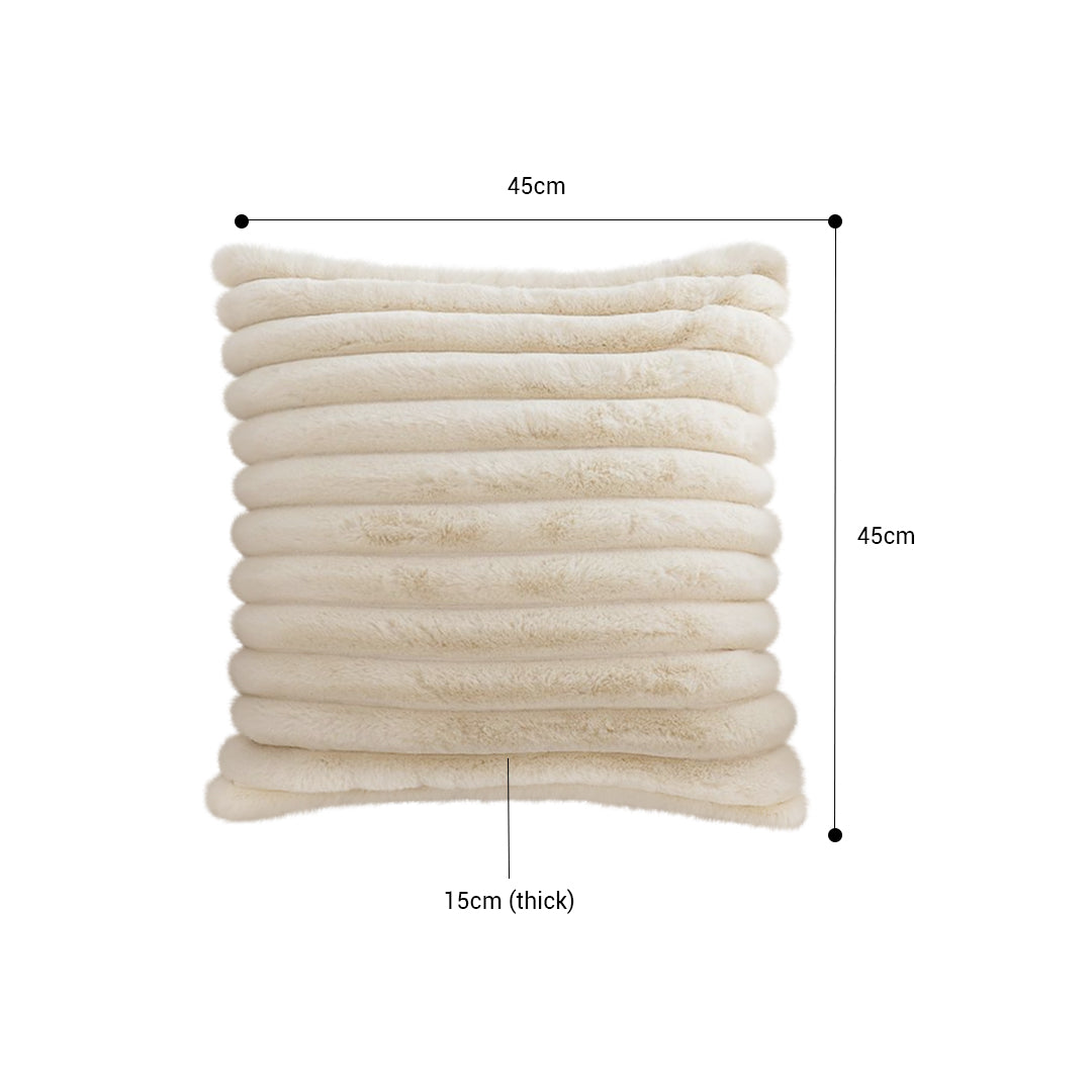 SOGA 45cm Fur Faux Rabbit Soft Decorative Covers Pack Cover Plush Off White Throw Pillow • LUZ-FrenchCushion229
