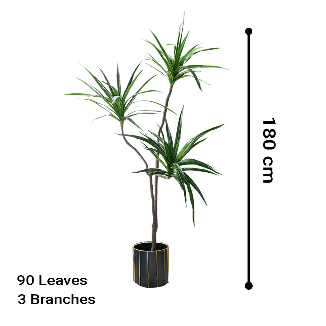 SOGA 180cm Green Artificial Indoor Brazlian Iron Tree Fake Plant Decorative 3 Heads • LUZ-APlantFHBS18090