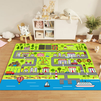 SOGA 120cm Kids Rug Street Map Play Mat, Educational Baby Theme Park Area Rugs • LUZ-KidCarpet600