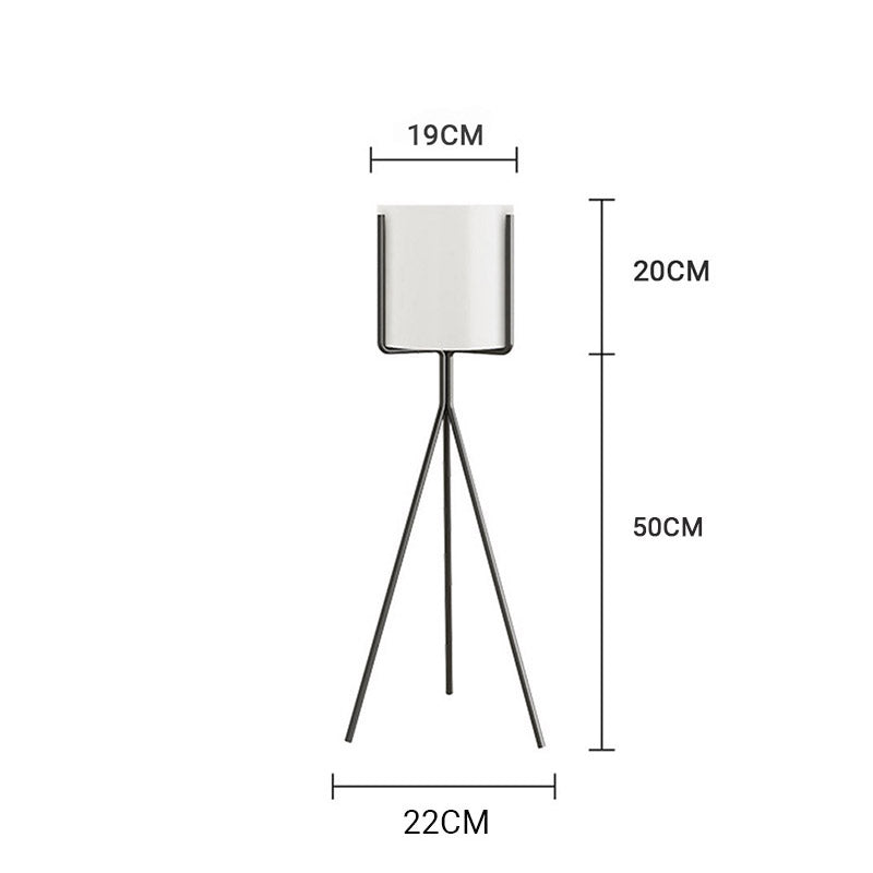 SOGA 70cm Tripod Flower Pot Plant Stand with White Flowerpot Holder Rack Indoor Display LUZ-FPotH70WHT