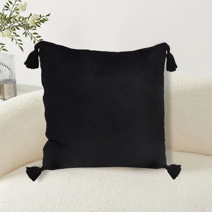 SOGA 2X Black Vintage Butterfly Pillow Tassel Velvet Square Throw Pillow • LUZ-FrenchCushion242X2