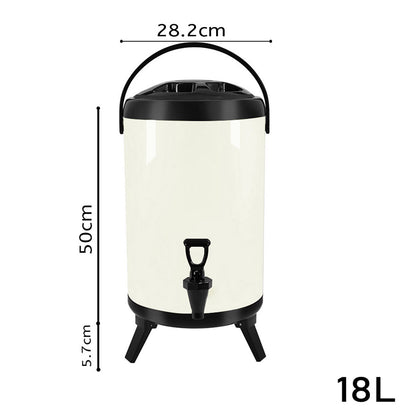 SOGA 4X 18L Stainless Steel Insulated Milk Tea Barrel Hot and Cold Beverage Dispenser Container with Faucet White • LUZ-VICDispenser18LWHTX4