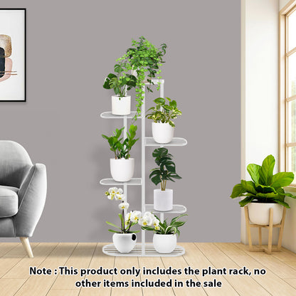 SOGA 6 Tier 7 Pots White Metal Plant Rack Flowerpot Storage Display Stand Holder Home Garden Decor • LUZ-FPotH32
