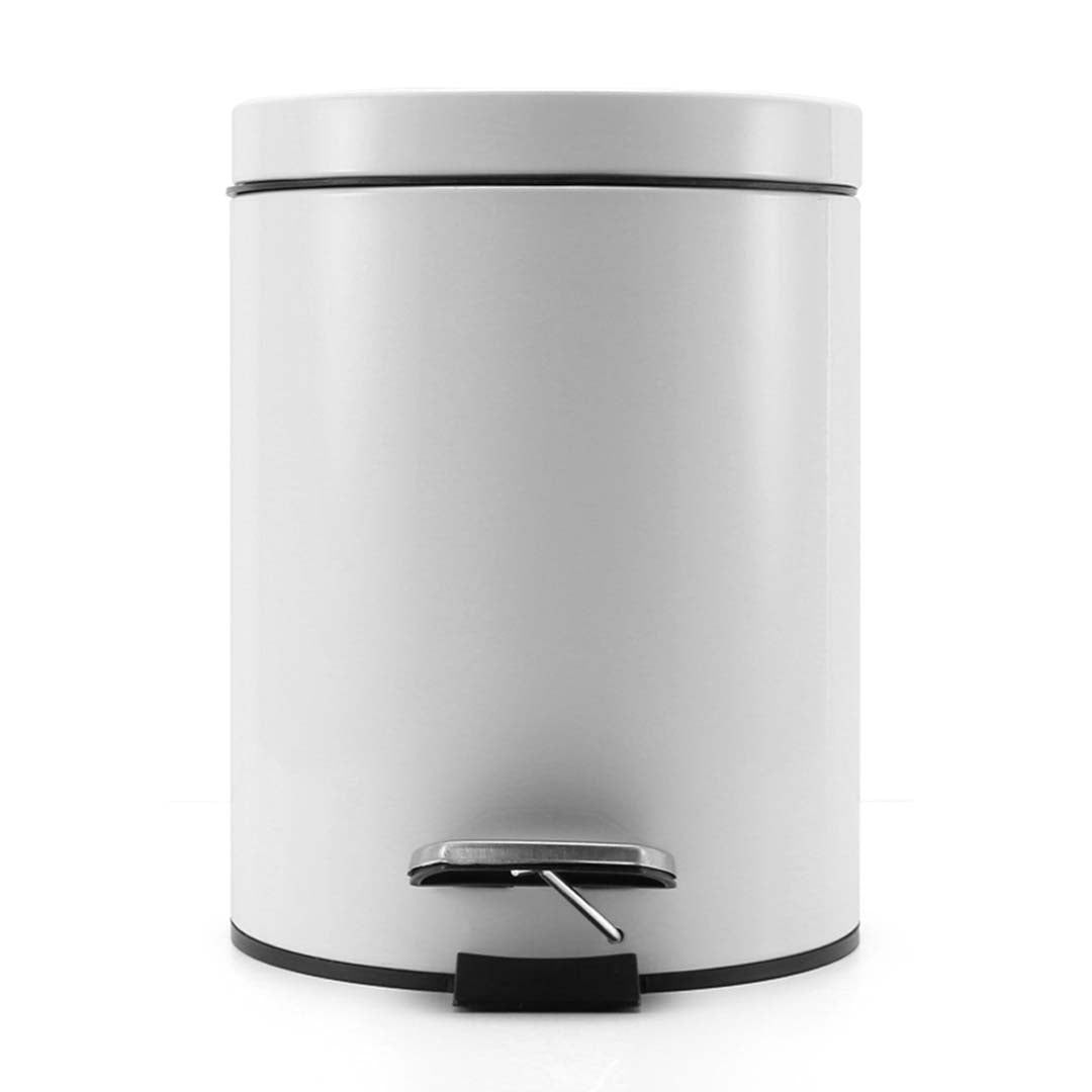 SOGA 4X 12L Foot Pedal Stainless Steel Rubbish Recycling Garbage Waste Trash Bin Round White • LUZ-RubbishBinRound12LWhiteX4