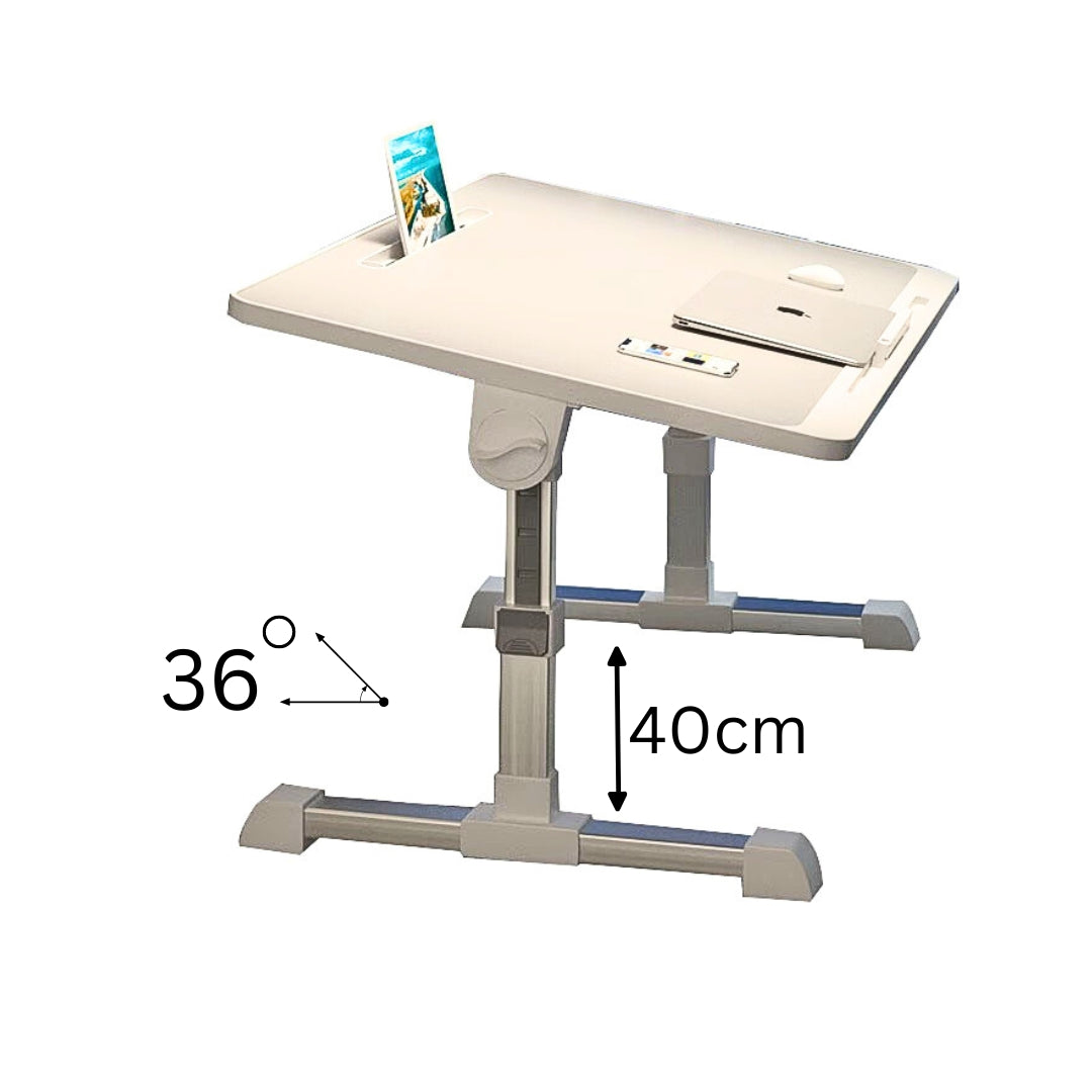 SOGA 2X 60X40cm Grey Small Laptop Bed Portable Foldable Study Table Adjustable • LUZ-BedTableA7X2