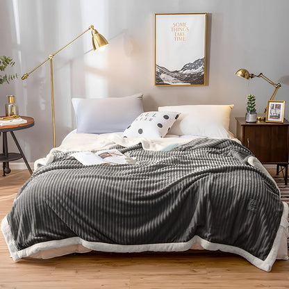 SOGA 2X Grey Throw Blanket Warm Cozy Double Sided Thick Flannel Coverlet Fleece Bed Sofa Comforter • LUZ-Blanket306X2
