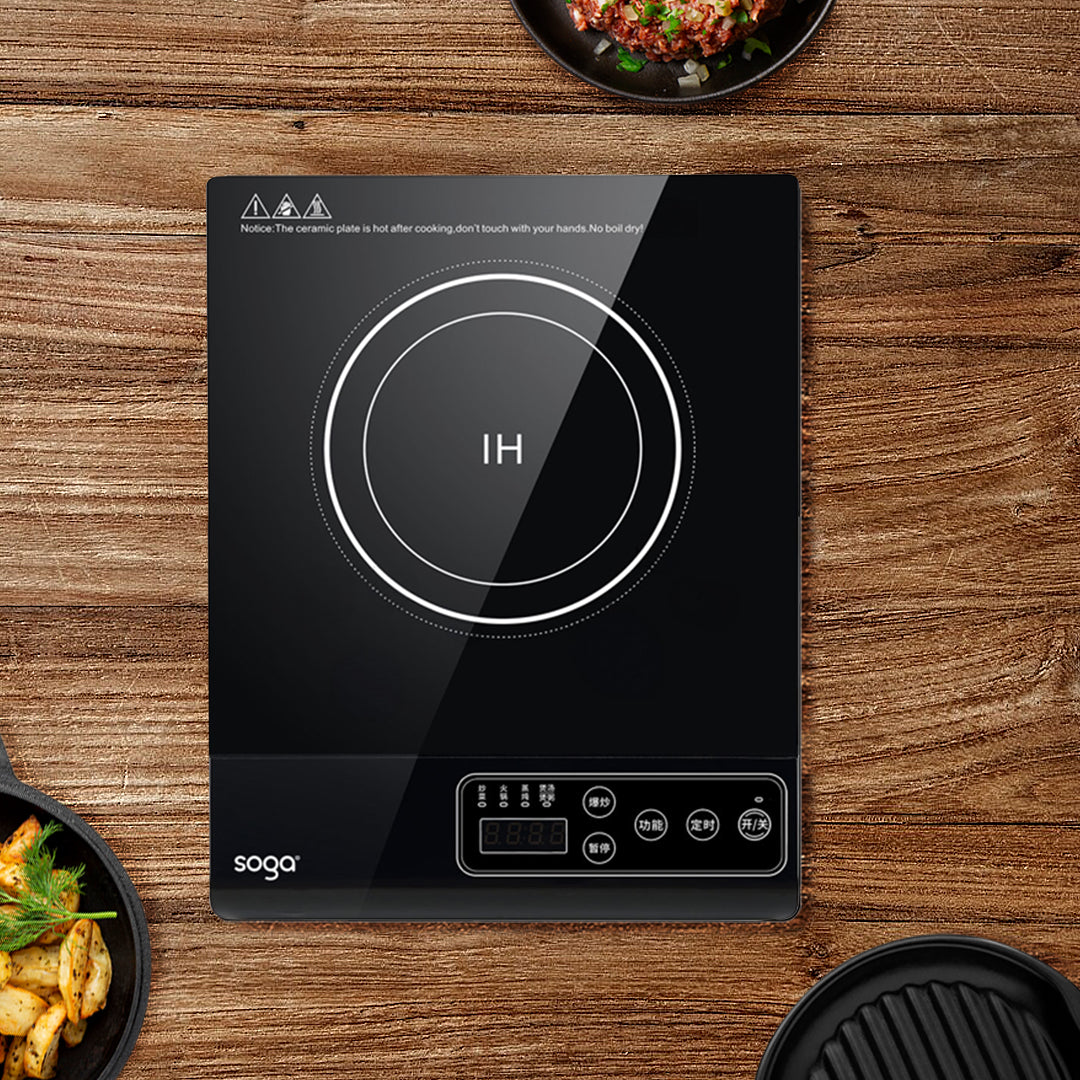 SOGA 2X 35.5cm Cooktop Electric Smart Induction Cook Top Portable Kitchen Cooker Cookware • LUZ-CooktopC20A1X2
