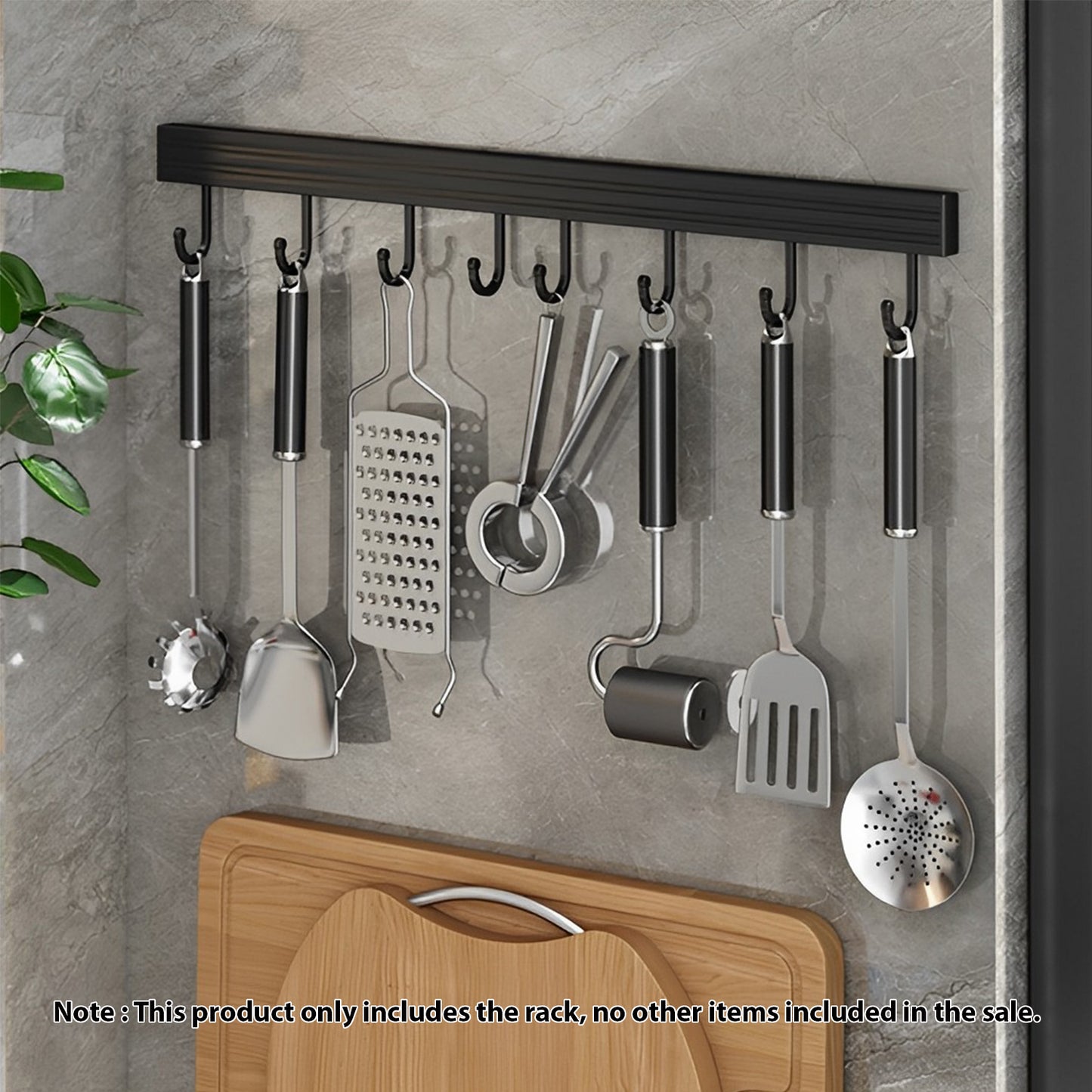 SOGA 2X 41cm Wall Mounted Kitchen Utensil Storage Rack Space-Saving Spatula Organiser with Durable Hooks • LUZ-TAN1026X2