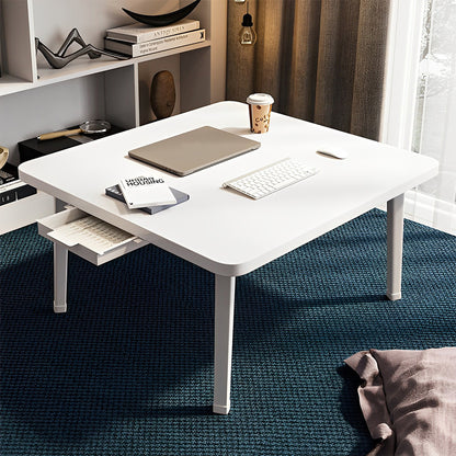 SOGA White Portable Floor Table Small Square Space-Saving Mini Desk Home Decor • LUZ-FloorTable501