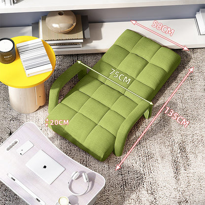 SOGA 2X Foldable Lounge Cushion Adjustable Floor Lazy Recliner Chair with Armrest Yellow Green • LUZ-LoungeArmYellowX2