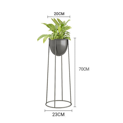 SOGA 4X 70cm Round Wire Metal Flower Pot Stand with Black Flowerpot Holder Rack Display • LUZ-FPotH72RoundBLKX4