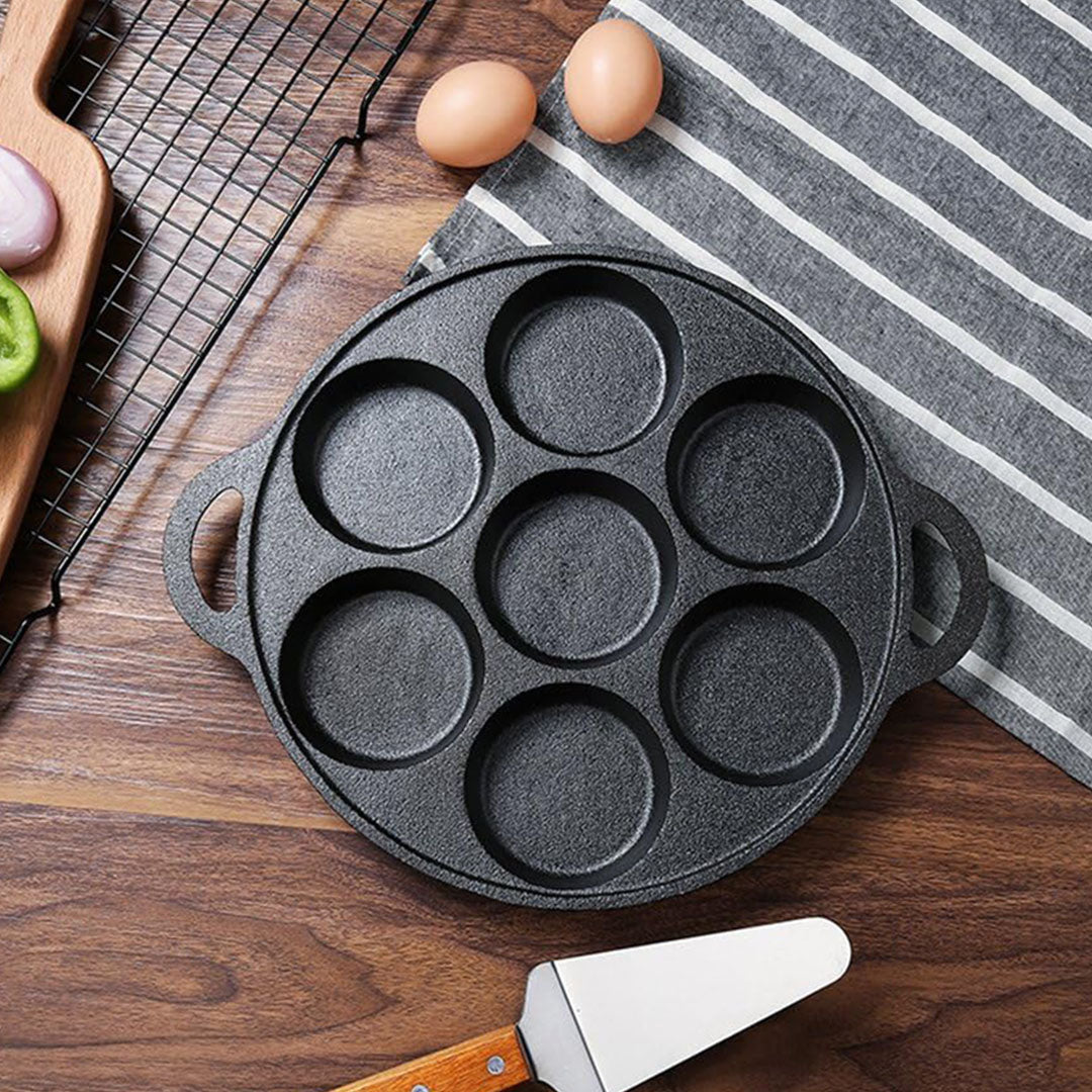 SOGA 2X 31.5cm Cast Iron Takoyaki Fry Pan Octopus Balls Maker 7 Hole Cavities Grill Mold • LUZ-ZPai011X2