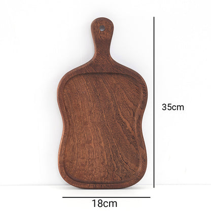 SOGA 2X 18cm Brown Wooden Serving Tray Board Paddle with Handle Home Decor • LUZ-WodF603X2