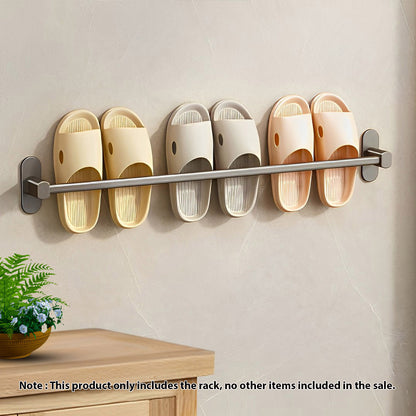 SOGA 69cm Wall-Mounted Slipper Organiser Adhesive Storage Space-Saving Wall Rack LUZ-TAN1042