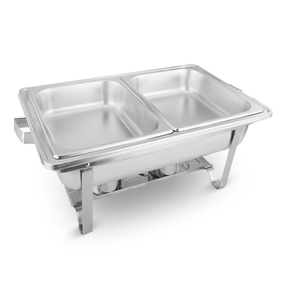 SOGA 2X 4.5L Dual Tray Stainless Steel Chafing Food Warmer Catering Dish • LUZ-ChafingDish56302X2