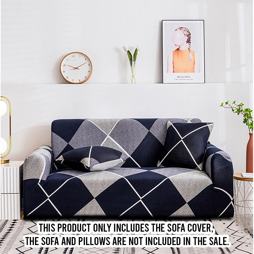 SOGA 1-Seater Checkered Sofa Cover Couch Protector High Stretch Lounge Slipcover Home Decor • LUZ-SofaCov221
