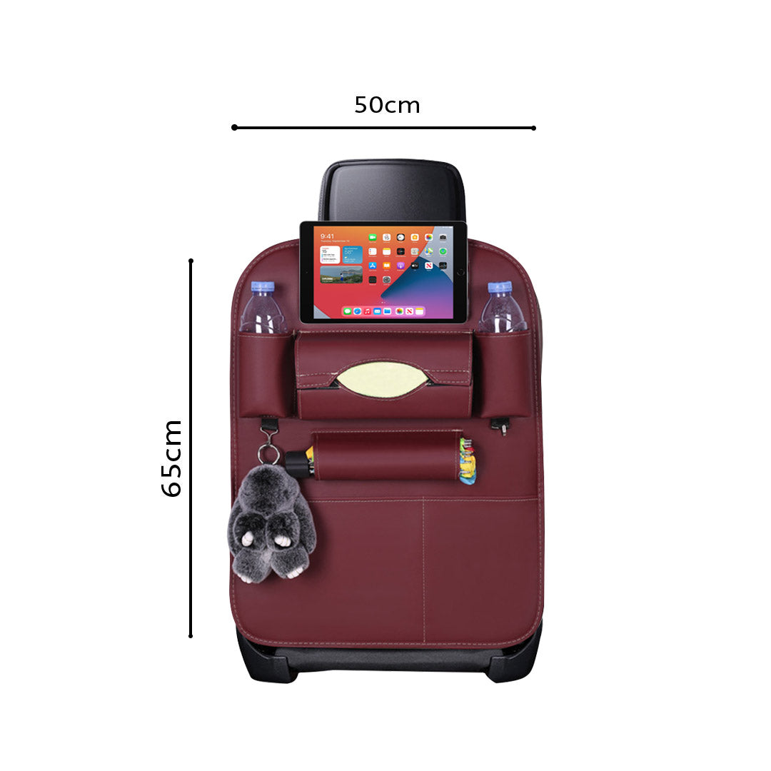 SOGA 2X PVC Leather Car Back Seat Storage Bag Multi-Pocket Organizer Backseat and iPad Mini Holder Red • LUZ-CarStorage1SeatBagREDX2