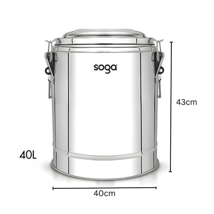 SOGA 2X 40L Stainless Steel Insulated Stock Pot Hot & Cold Beverage Container • LUZ-InsulatedPot3205X2