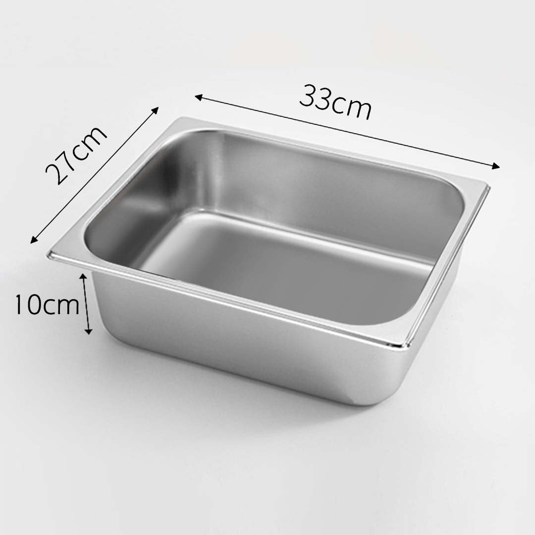 SOGA 2X Gastronorm GN Pan Full Size 1/2 GN Pan 10cm Deep Stainless Steel Tray • LUZ-GastronormPans5410X2