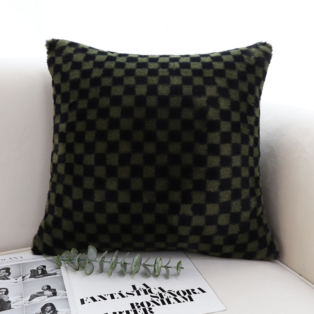 SOGA 2X 45cm Urban Light Luxury Pillow Dark Night Green Checkered Square Throw Pillow • LUZ-FrenchCushion238X2
