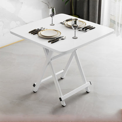 SOGA 2X White Dining Table Portable Square Surface Space Saving Folding Desk with Lacquered Legs  Home Decor • LUZ-TableSQ731X2