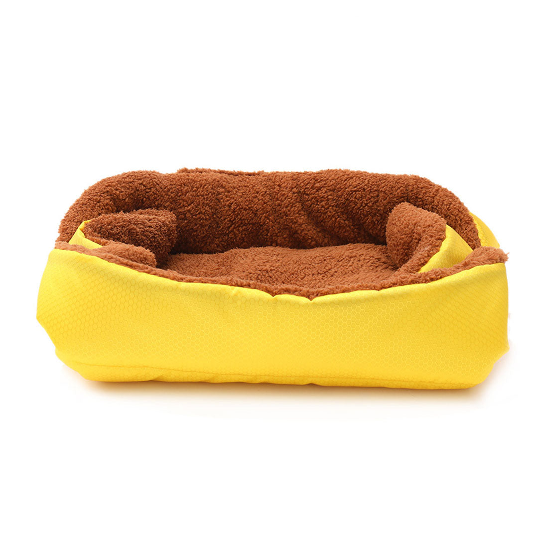 SOGA 2X Yellow Dual-purpose Cushion Nest Cat Dog Bed Warm Plush Kennel Mat Pet Home Travel Essentials • LUZ-CarPetBag03X2