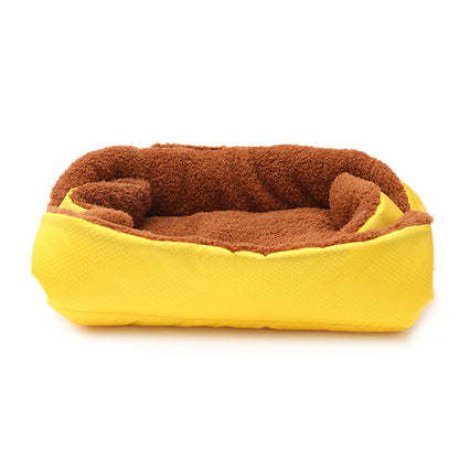 SOGA 2X Yellow Dual-purpose Cushion Nest Cat Dog Bed Warm Plush Kennel Mat Pet Home Travel Essentials • LUZ-CarPetBag03X2