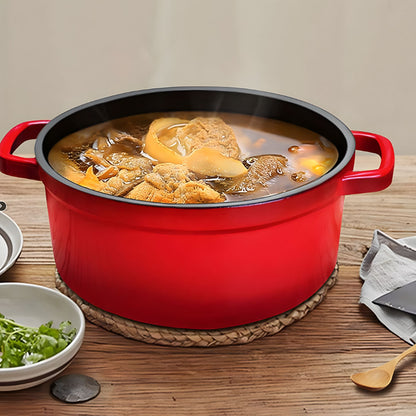 SOGA Cast Iron 26cm Enamel Porcelain Stewpot Casserole Stew Cooking Pot With Lid 5L Red • LUZ-Stewpot26cmRed