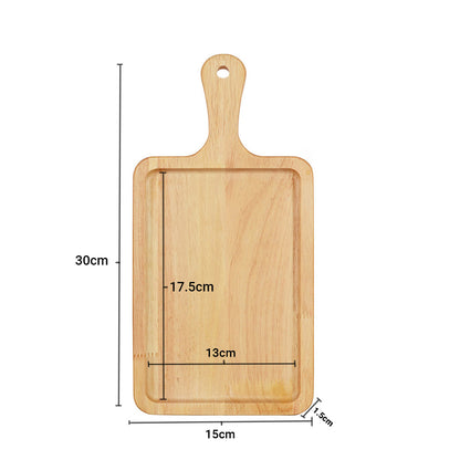 SOGA 2X 30cm Rectangle Premium Wooden Oak Food Serving Tray Charcuterie Board Paddle Home Decor • LUZ-WodA024X2