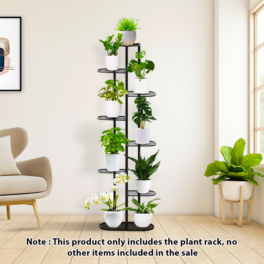 SOGA 8 Tier 9 Pots Black Metal Plant Rack Flowerpot Storage Display Stand Holder Home Garden Decor • LUZ-FPotH25