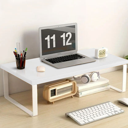 SOGA 50cm White Computer Monitor Elevated Stand Desktop Support Station Rack • LUZ-Level005
